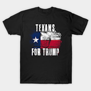 Texans For Trump - Trump 2020 Patriotic Flag T-Shirt